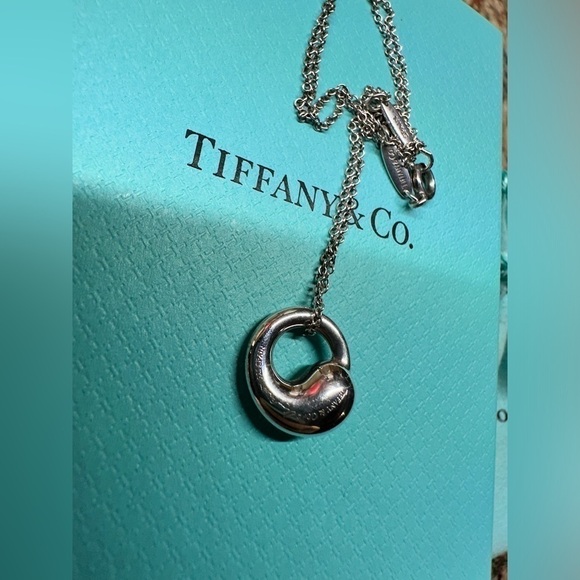 Authentic  Tiffany & Co. Elsa Peretti® Eternal Circle Necklace - Picture 2 of 4